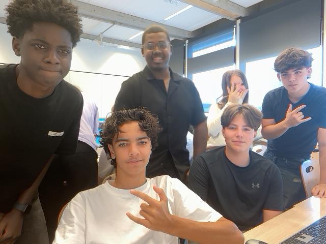 Team 1 samen in de klas